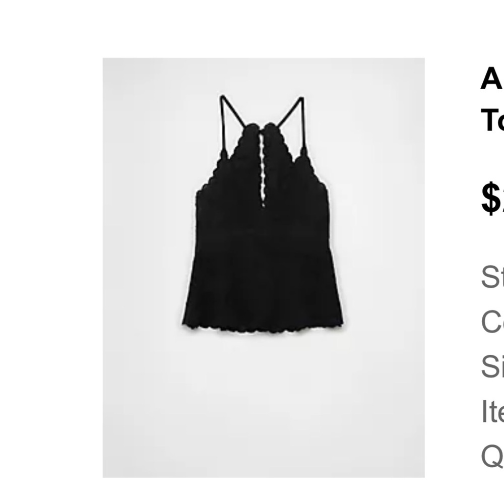 American Eagle Outfitters Black Lace-Trim Camisole